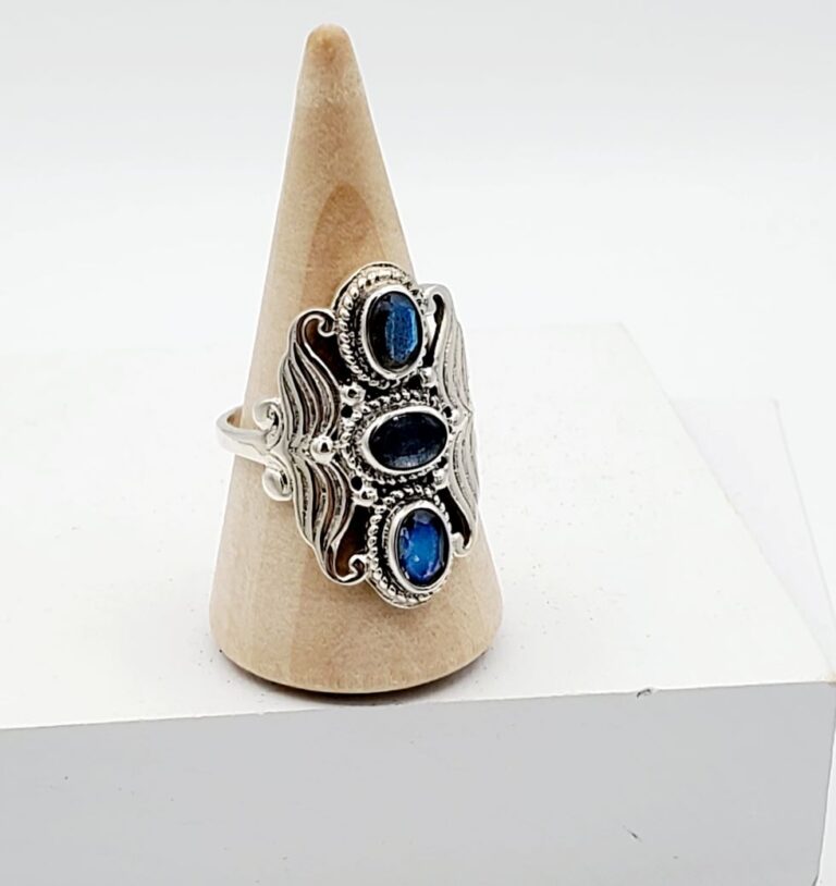 Tanzanite Saddle Swipe Ring - Elegant Sterling Silver Jewelry